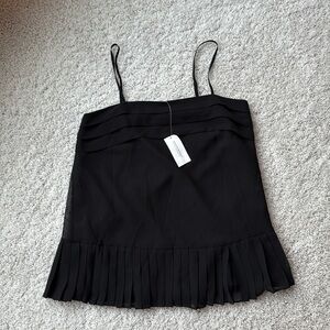 Banana Republic Black Pleated Chiffon Camisole Top Size XS